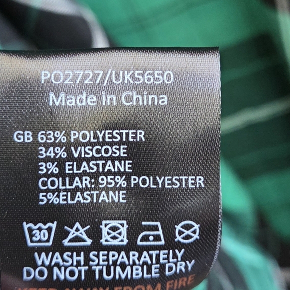 Hell Bunny Beryl Mid Dress Green Black Tartan Plaid Pockets Punk Rockabilly XL - Picture 6 of 7